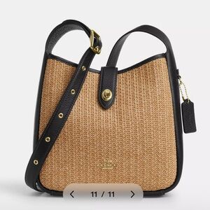 Coach Tan and Black Shoulder Bag with Elegant Leather Accents